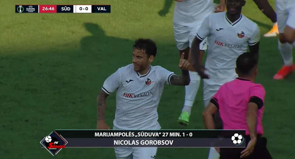Nicolás Gorobsov marcó un gol en el triunfo de Sūduva en el inicio de la Europa Conference League