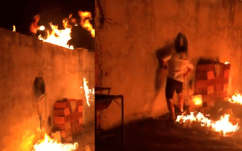 Conflicto familiar en Avenida España al 700: vecino le prendió fuego el patio mientras hacía una previa