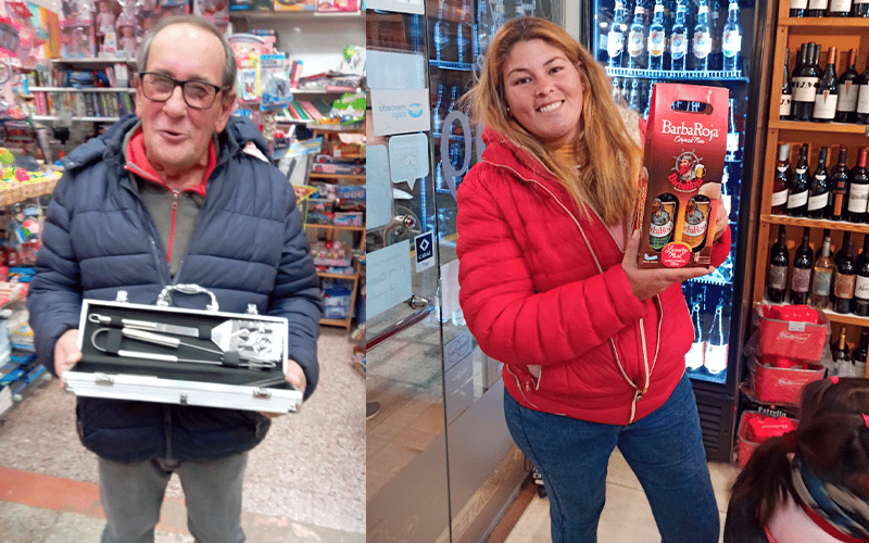 René y Leonela retiraron sus premios de La Bomba y Lo de Urbano