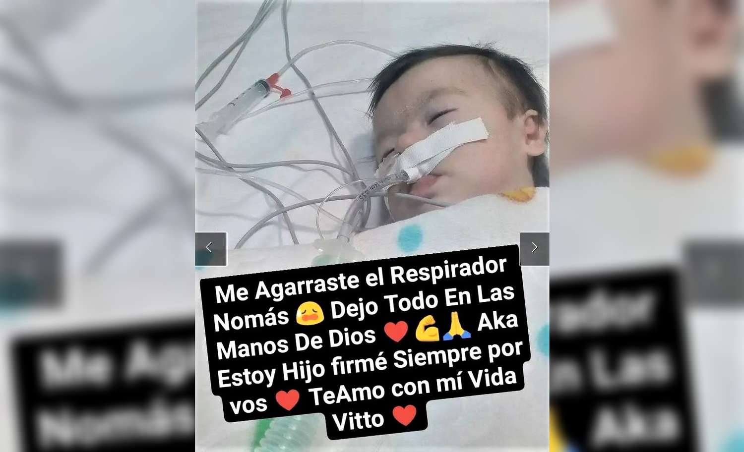 Piden cadena de oración para Vitto, un bebé de dos meses que está en coma en San Nicolás