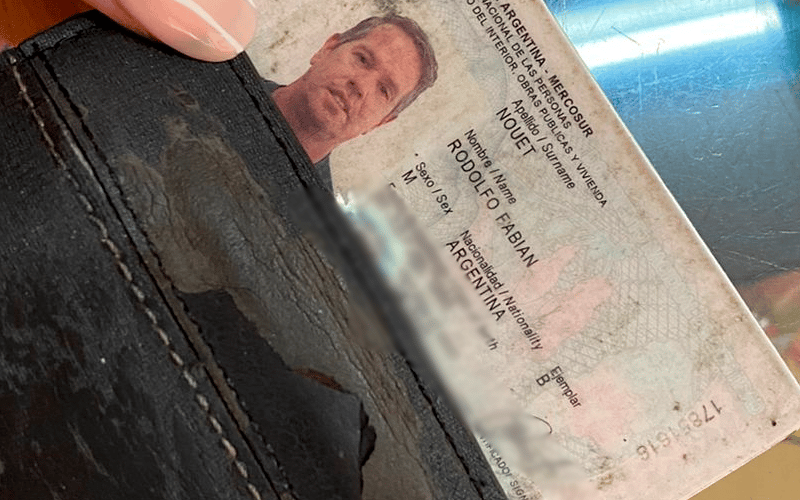 Encontraron la billetera de Rodolfo Nouet