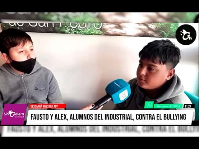 Fausto y Alex explicaron de qué se trata la campaña contra el bullying en la escuela Industrial