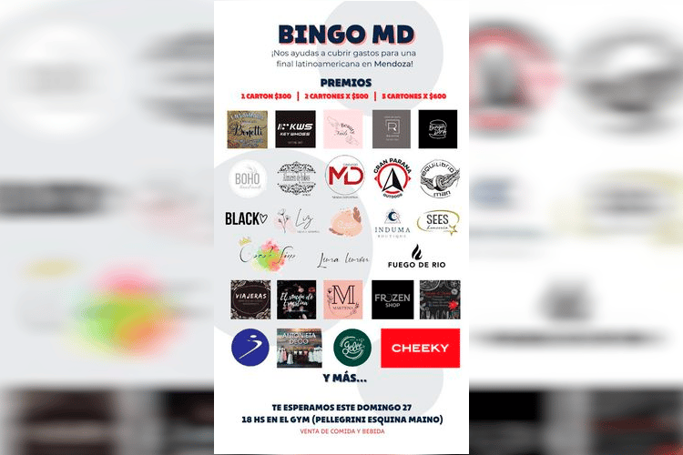 Gimnasio MD organiza un bingo para viajar a Mendoza