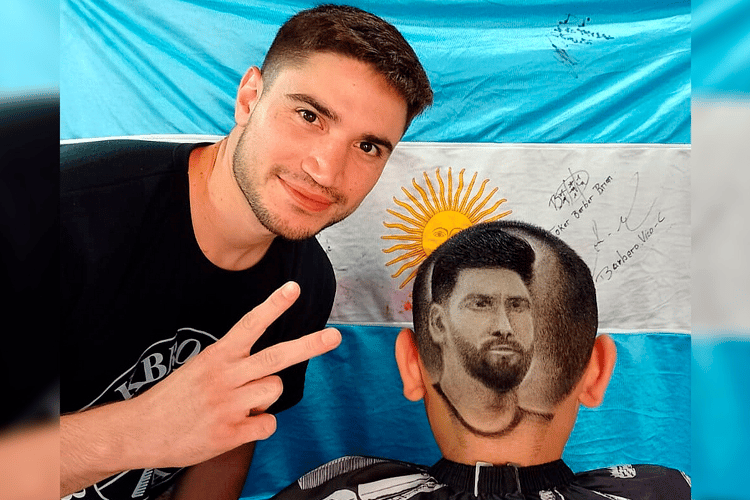 Mundial de Qatar: el barbero campeón que retrata a Messi en la cabeza a puro corte de pelo