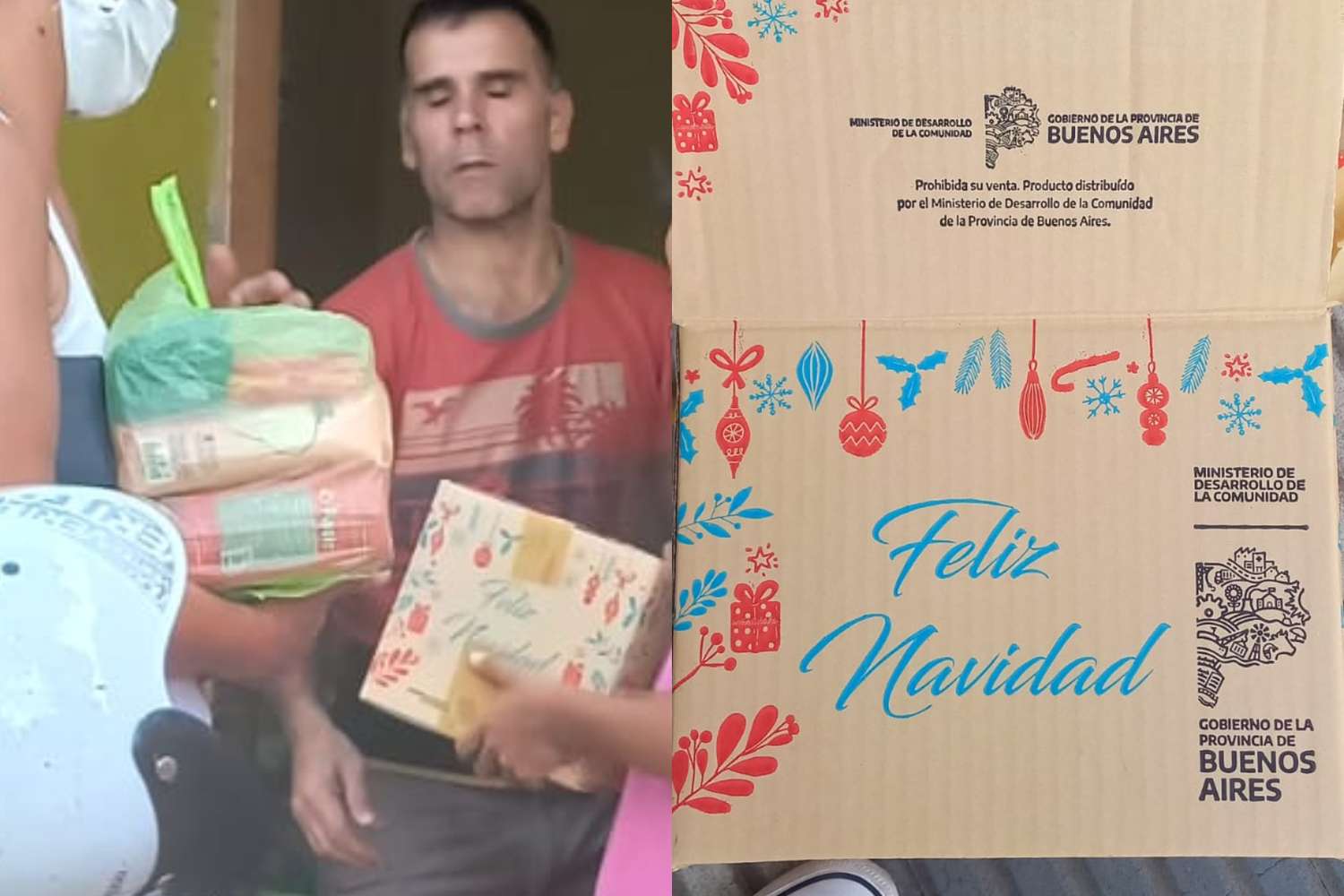 Desarrollo Humano entregó cajas navideñas que envió Provincia para personas de bajos recursos