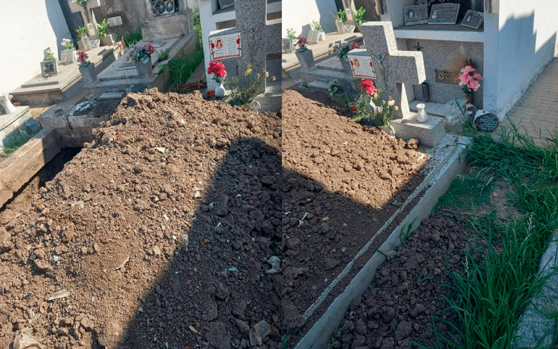 Reclamo en el cementerio: “Fuimos a visitar a mi mamá en su cumpleaños y la tumba estaba así”