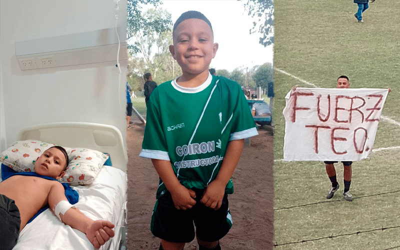 Fuerzas, Teo: sus compañeros de fútbol lo saludaron y el niño se recupera en San Nicolás