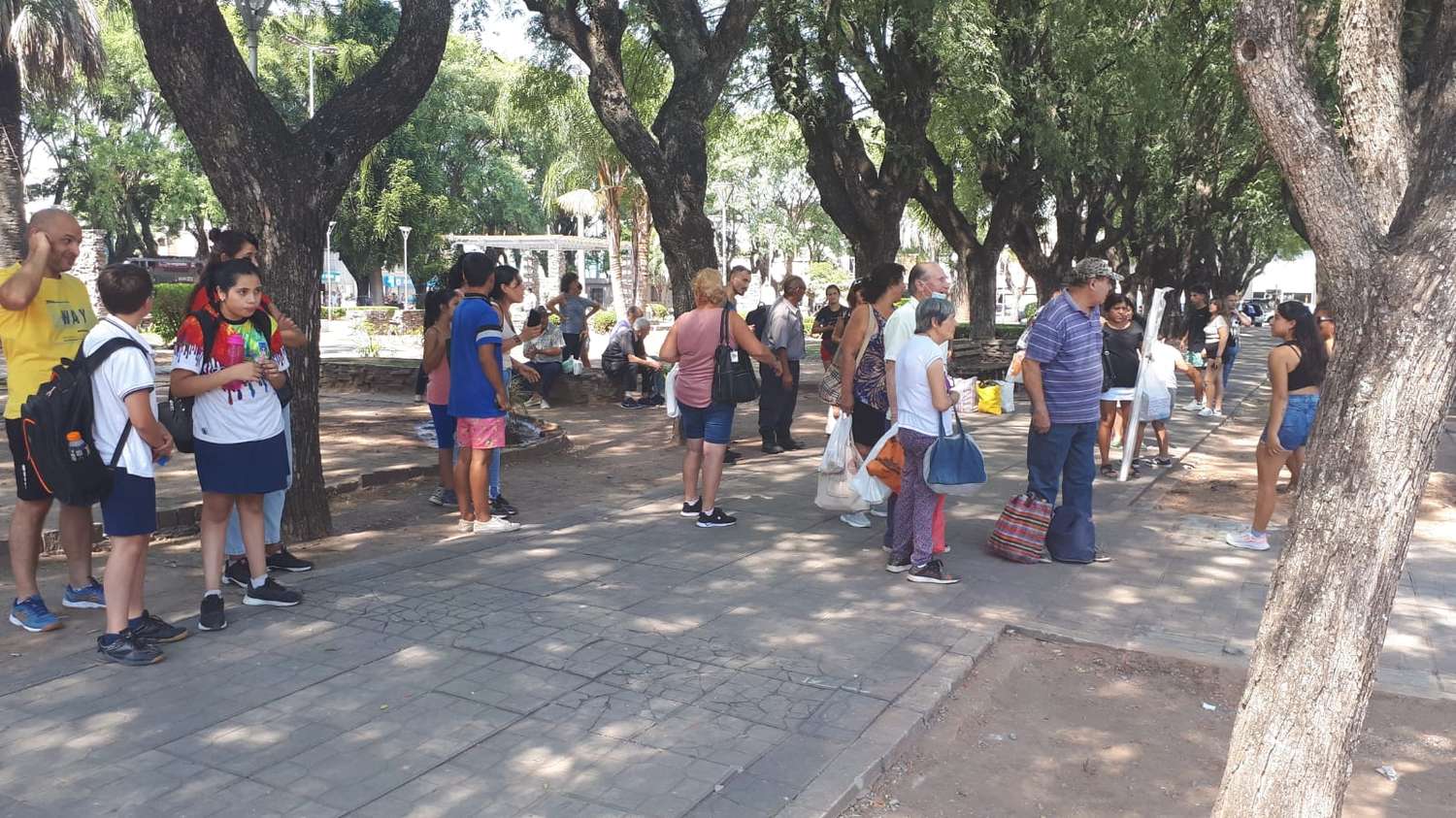 Transporte público: usuarios reclaman que la garita de plaza Belgrano no alcanza para todos los pasajeros