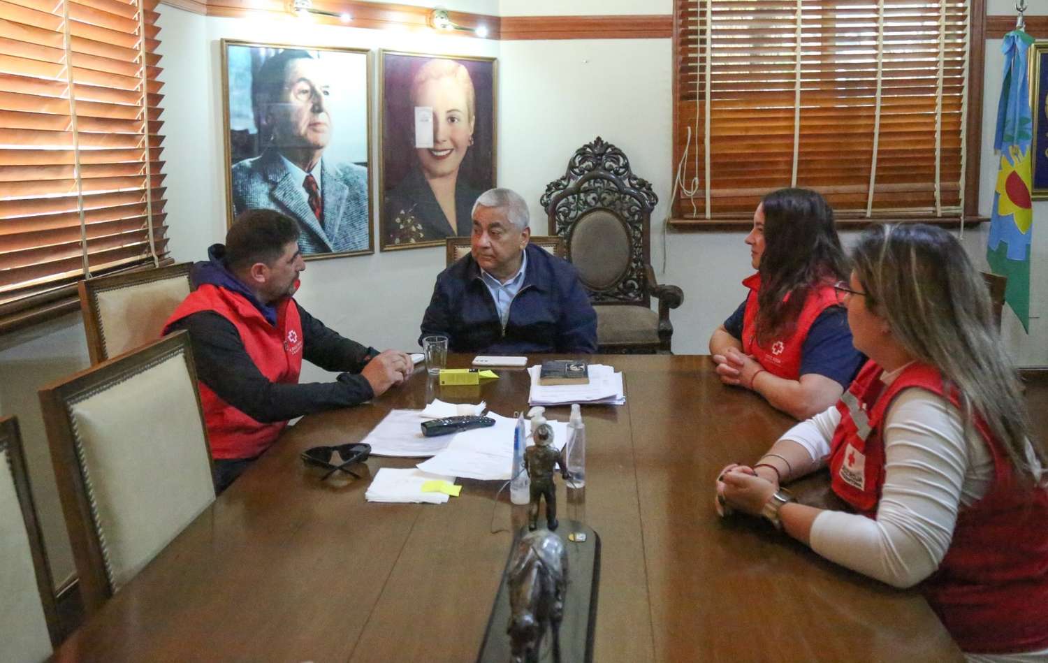 Cruz Roja: tras la intervención los representantes se reunieron con el intendente