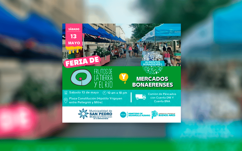 Mercados Bonaerenses y Frutos de la Tierra y el Río en Plaza Constitución este sábado