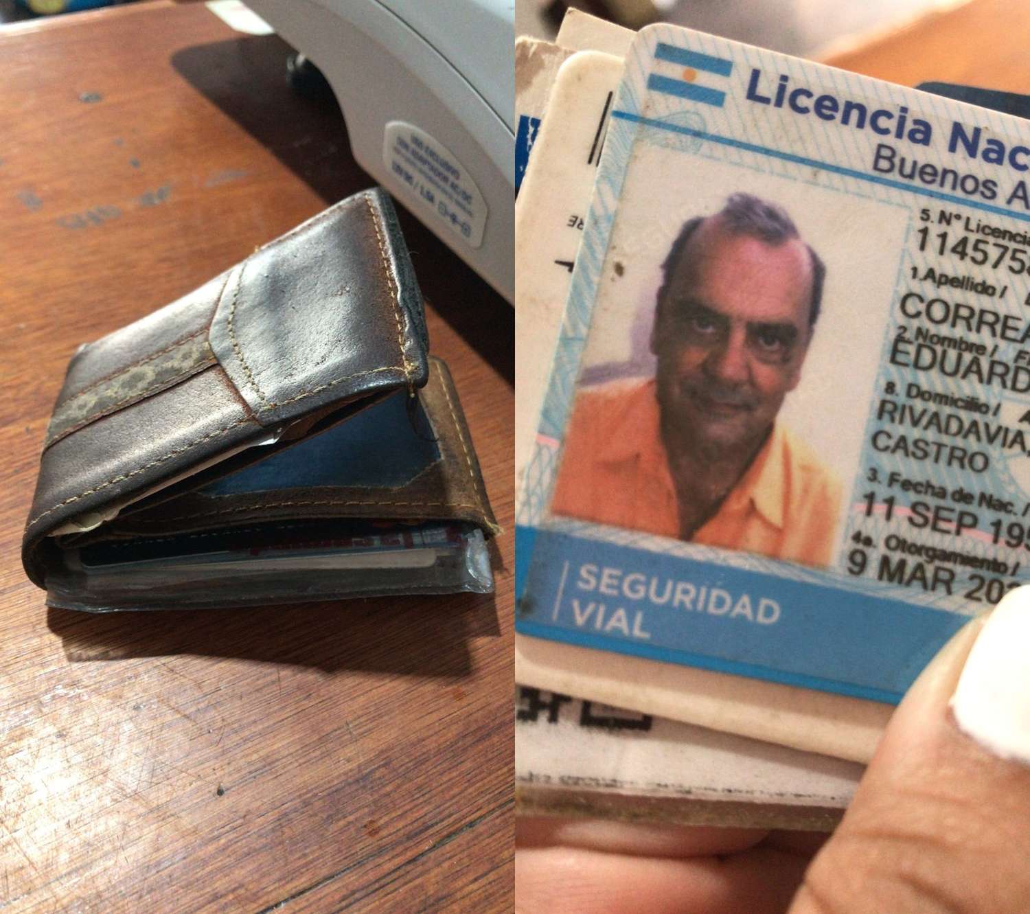 Encontraron la billetera de Eduardo Correa
