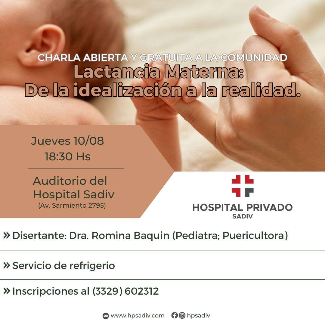 Lactancia Materna: el Hospital privado Sadiv invita a una charla