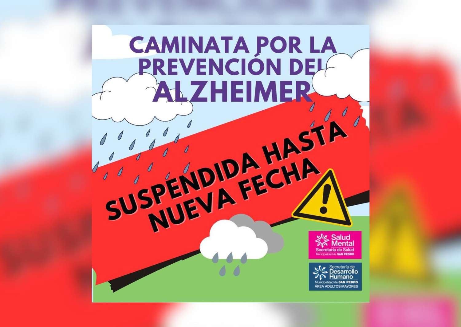 Suspendida la caminata por la prevención del alzheimer