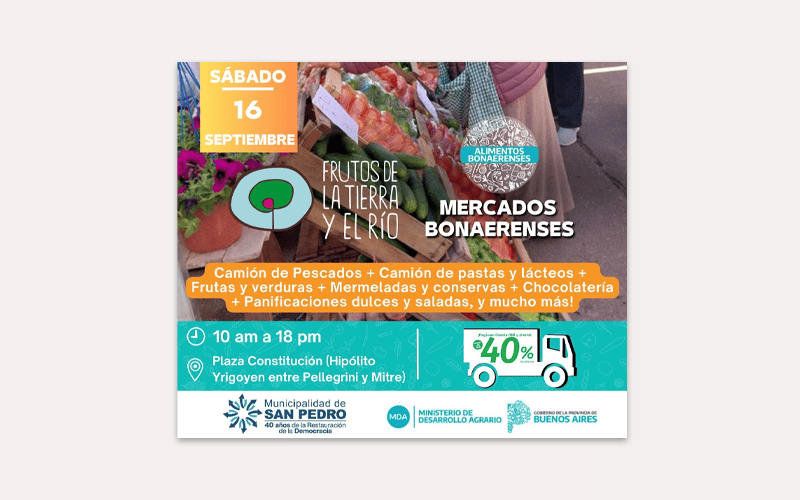 Nueva edición de Mercados Bonaerenses este sábado en Plaza Constitución