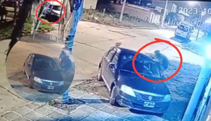 Video: bajaron de una camioneta y le robaron la rueda del auto