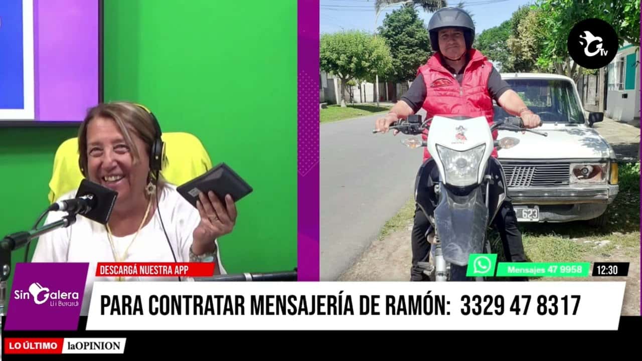 Ramón ya tiene su moto para trabajar de mensajero