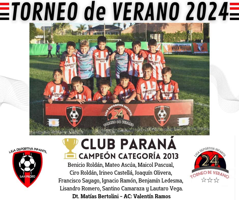 Club Paraná campeón categoría 2013 fútbol infantil