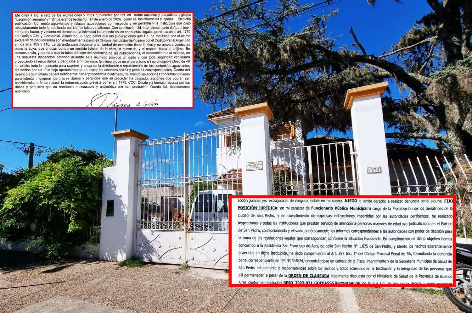 Geriátrico de la vergüenza: el dueño le mandó carta documento al inspector municipal Diego Lafalce