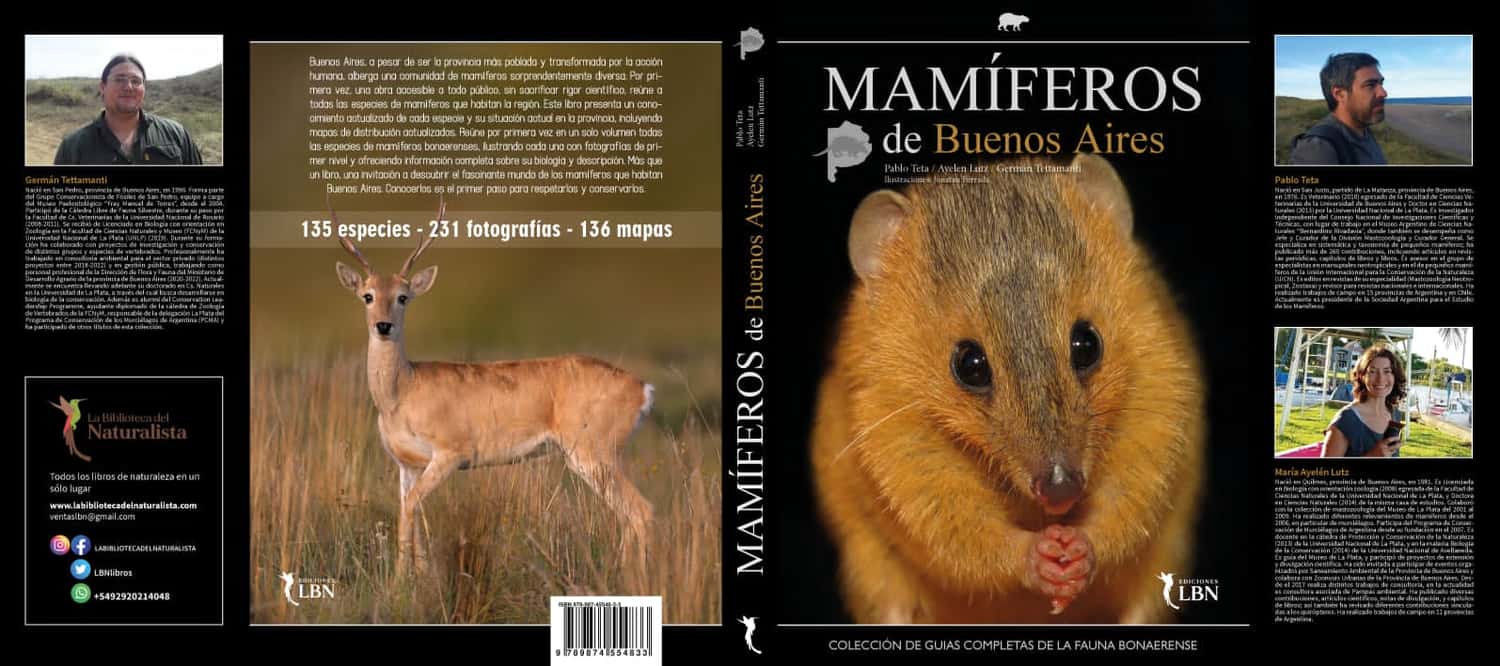 Presentan “Mamíferos de Buenos Aires”, libro del que participa el sampedrino Germán Tettamanti