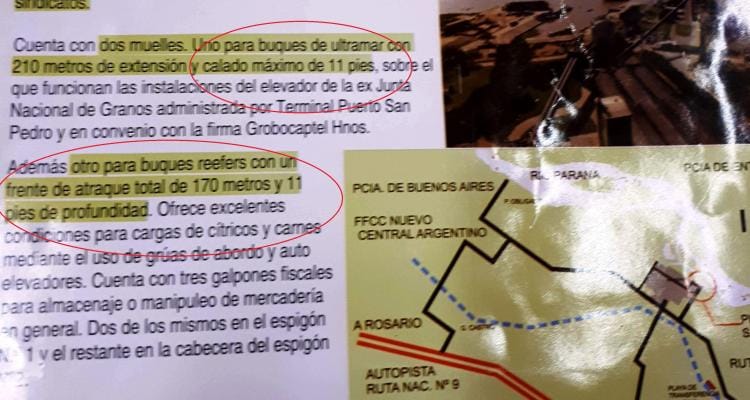 Un folleto del puerto entregado en Expoagro confundió pies con metros en el calado