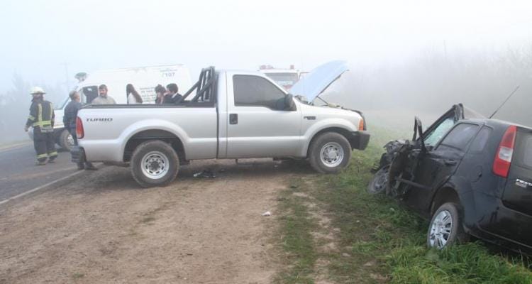 Accidente en Ruta 1001 en medio de la niebla