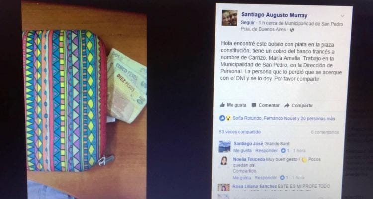 Empleado municipal encontró monedero con dinero y lo publicó para devolverlo