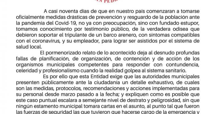 Centro de Comercio pidió que el sistema de salud responda y difunda el protocolo de atención a casos sospechosos de COVID-19