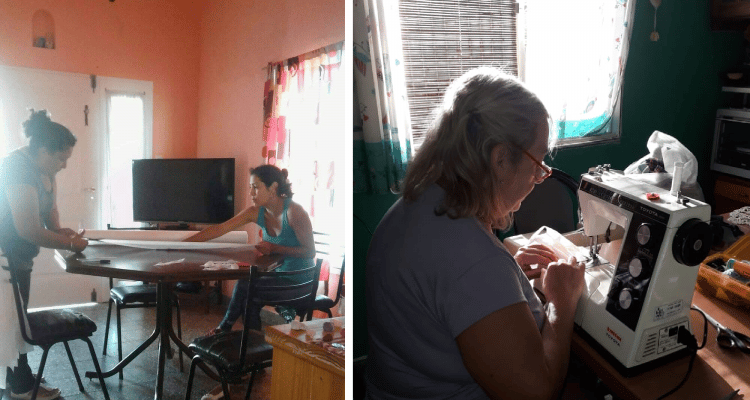 Solidaridad: vecinas confeccionan barbijos y camisolines para instituciones en San Pedro y Gobernador Castro