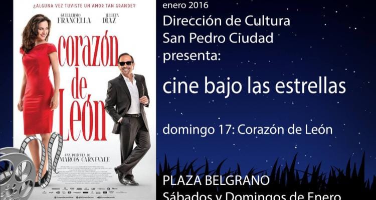 Este domingo, Cine Bajo las Estrellas en Plaza Belgrano