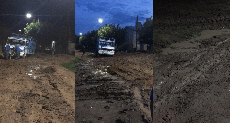 Un camión de Hipergas se encajó en Barrio Arcor: enojo por el estado de las calles