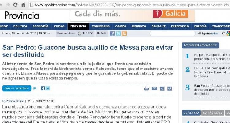 Guacone desmintió a un portal de noticias que lo vinculaba con Massa y se mostró cerca de Cristina