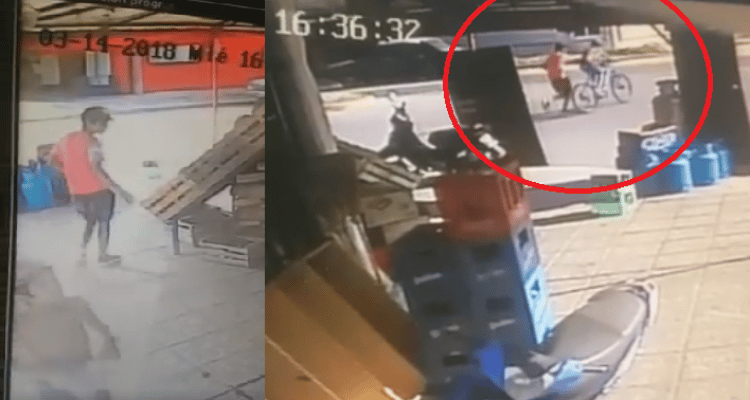 Dos chicos robaron una bicicleta de una vidriería y fueron filmados por las cámaras de seguridad