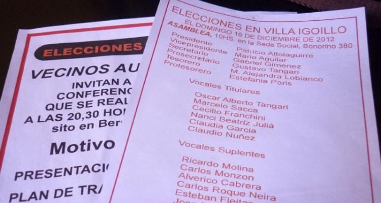 Elecciones en Villa Igoillo