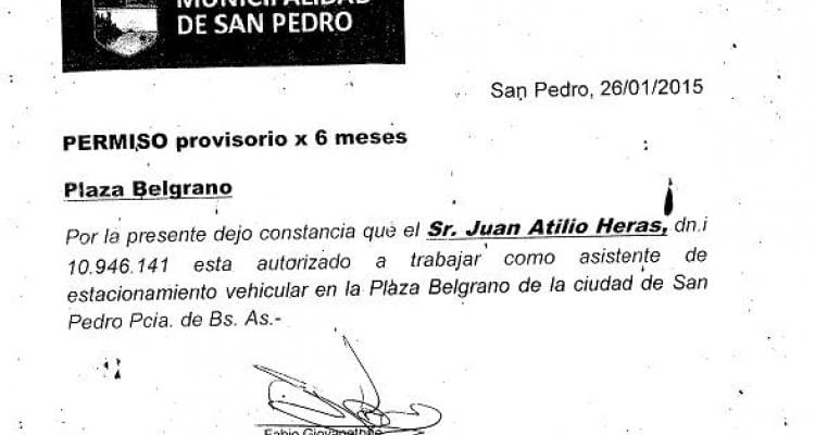 Falsifican autorización de Giovanettoni a “asistente de estacionamiento” en Plaza Belgrano