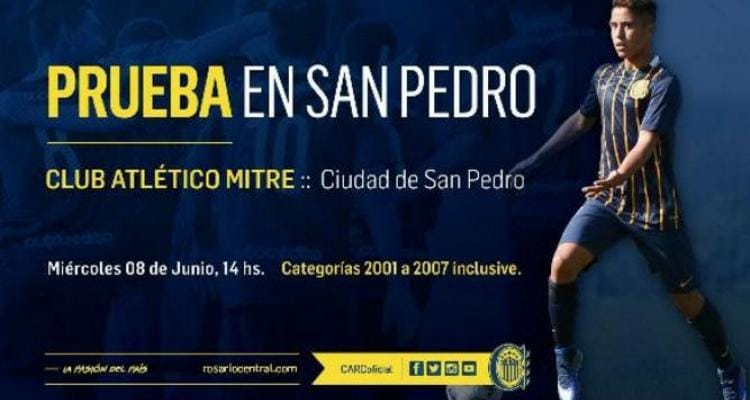 Rosario Central probará jugadores en San Pedro