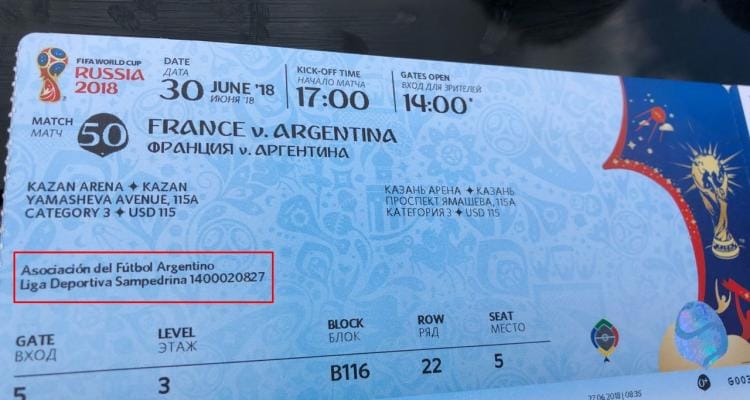Rusia 2018: Cómo llegó el nombre de la Liga Sampedrina a tickets del Mundial