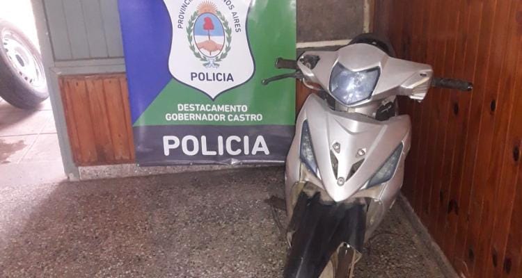 Gobernador Castro: Aprehendieron a un menor de edad que circulaba en una moto robada en 2015