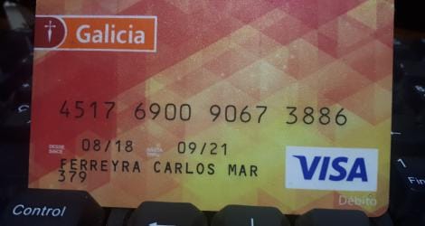 Encontraron tarjeta en el cajero del Banco Galicia