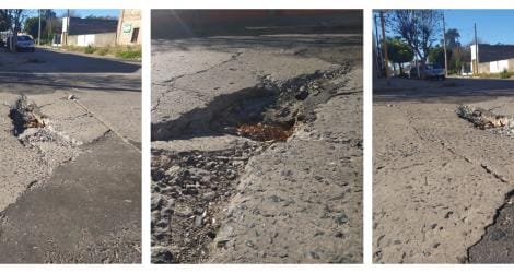 Advierten que se hundió el asfalto en Ayacucho y La Laguna