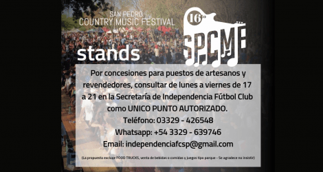 San Pedro Country Music Festival: Información para stands