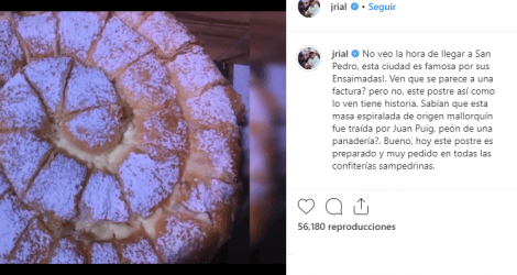 Jorge Rial habló de las “delicias” sampedrinas en Instagram