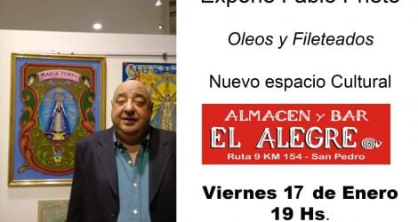 Fabio Prieto expone “Óleos y fileteados” en  El Alegre