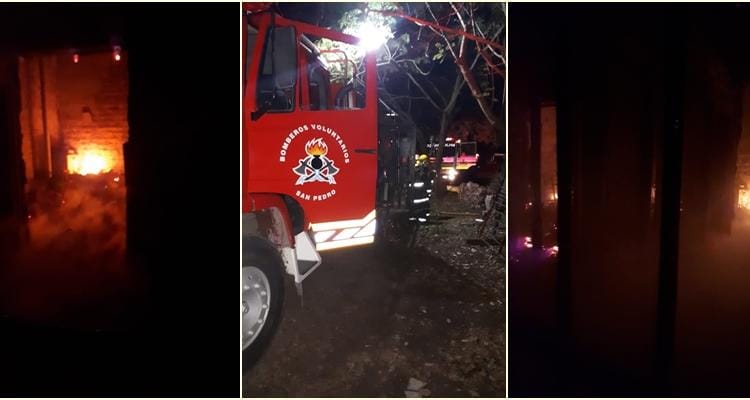 Río Tala: Dos dotaciones de Bomberos trabajaron varias horas para apagar un incendio en una casona de la zona rural