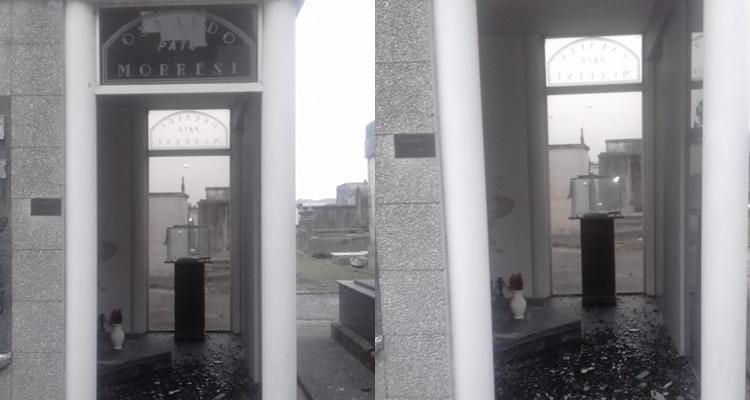 Daños en el cementerio: Volvieron a causar destrozos en el mausoleo de Osvaldo “Pato” Morresi