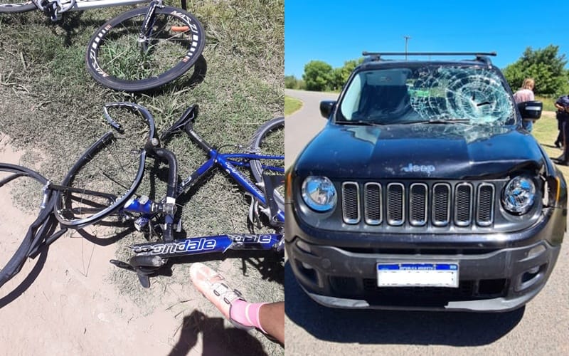 Camino a Vuelta de Obligado: joven ciclista fue impactado por una camioneta y asistido en el Hospital