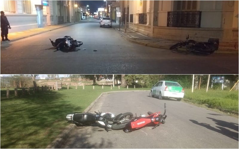 Hubo dos accidentes entre motos en pocas horas con seis jóvenes involucrados: dos están internados