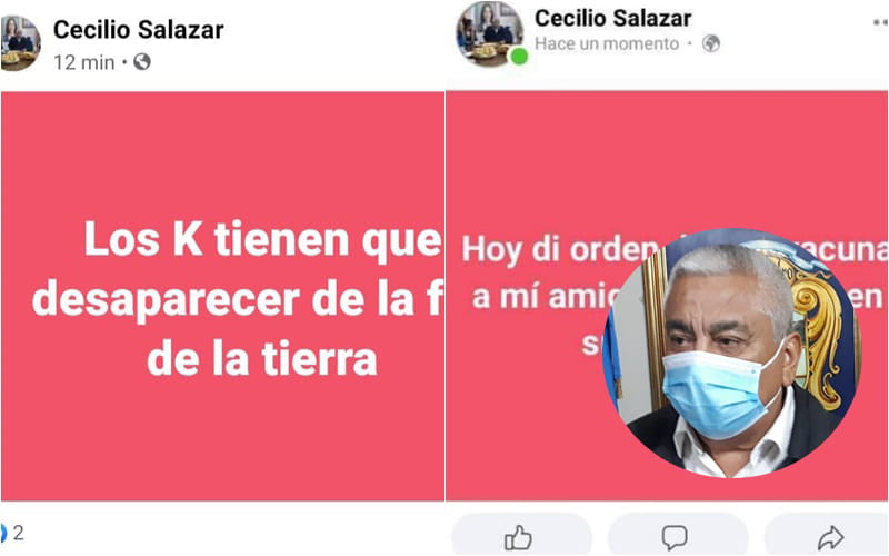 Hicieron un Facebook “trucho” a Cecilio Salazar, que aclaró cuál es el suyo