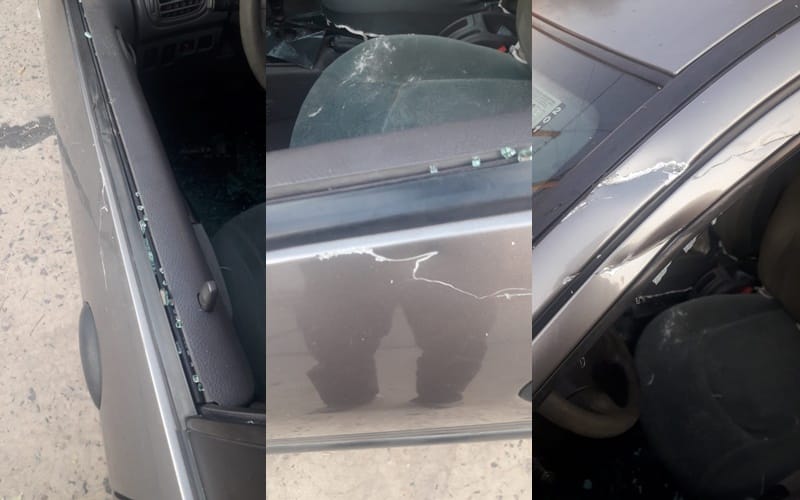 Buscan a un camión que chocó a un auto estacionado y le rompió un vidrio