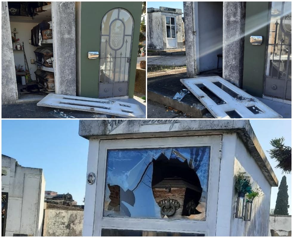 Daños en el Cementerio: cayó la puerta de una bóveda y aseguran que fue por la tormenta