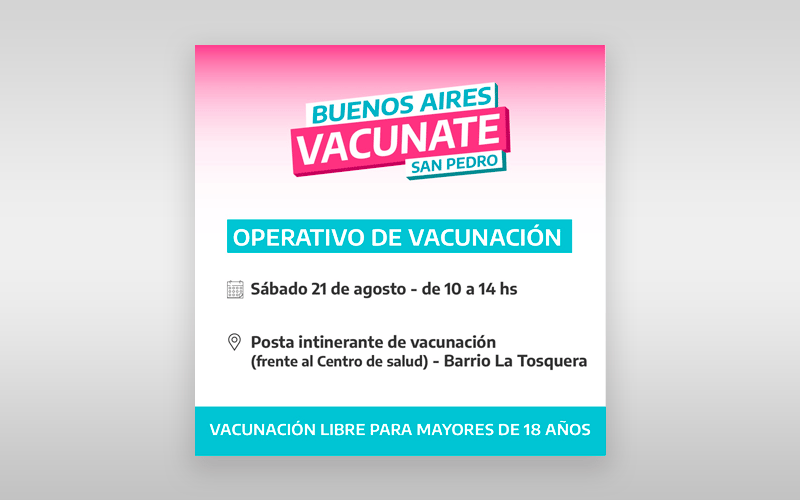 Operativo de vacunación en el barrio La Tosquera